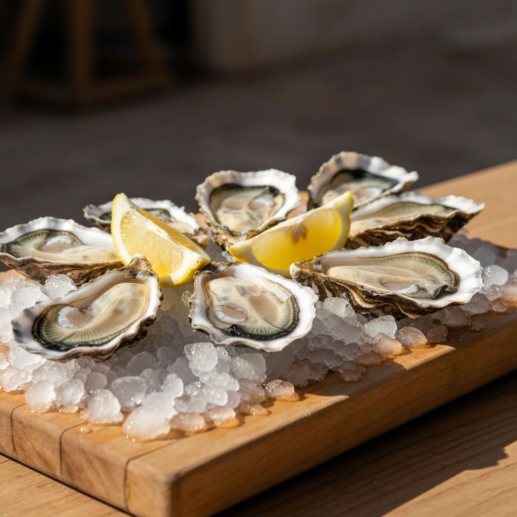 Fresh oysters on ice